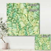 Тропски зелени лисја на уметничко печатење на платно од платно Монстера