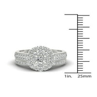 1CT TDW Diamond 14K бело злато овално во форма на невестински сет