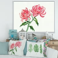 Дизајн на „Антички виолетова хризантема цвет“ Традиционално врамено платно wallидно печатење