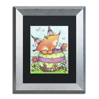 Трговска марка ликовна уметност „Среќна Велигденска мала лисица“ сребрена уметност од ennенифер Нилсон