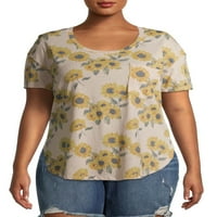 Tru Self Plus Size Sumnflower Print Christ Schaive Маица