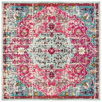 Медисон Јоандра Гроздобер цветна област килим, Фуксија Тел, 8 '8' квадрат