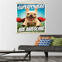 Аванти-Среќен Куче Ѕид Постер Со Дрвена Магнетна Рамка, 22.375 34