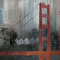 Уметничка галерија за ремек -дело Градски пејзаж Сан Франциско од Вилоубрук ликовна уметност платно уметност принт 30 40