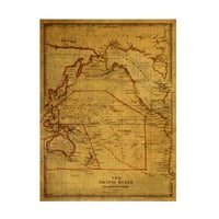Црвениот Атлас Дизајн „Пацифички океан 1838“ платно уметност