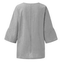 Fnochy Дозвола Жените Краток Ракав Маица Мода Секојдневен Печатење Круг Вратот Лабава Врвот Блуза Пуловер