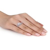 1- Карат Т.Г.В. Создаден бел моисанит Стерлинг Сребрен цвет прстен за ангажман