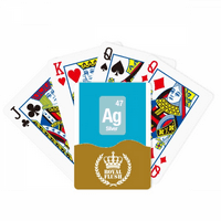 Аг Сребрена Проверка Елемент Наука Кралската Флеш Покер Игра Картичка Игра