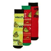 Чорапи за подароци за мажи на Гринч, 3-пакувања