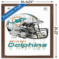 Мајами Делфини-Капе Шлем Ѕид Постер, 14.725 22.375