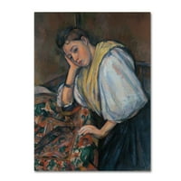 Трговска марка ликовна уметност „Млада италијанска жена на табела„ платно уметност од Цезан
