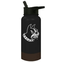 Wofford Terriers Oz Black -Brown NCAA шише со вода од не'рѓосувачки челик со слама и капаче за завртки
