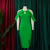 Нова Модна Чанта Без Прерамки Пресечена Голема Големина Европски И Американски Фустан Плус Големина Фустан Зелена Л