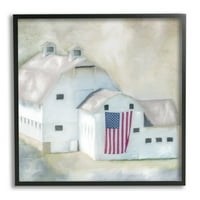 Студената индустрија Американско знаме бело фарма куќа штала рурална село 24, дизајн од Ким Ален