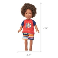 Мојот живот како мини момче за одмор на плажа, кукла, 7 мини кукла, афроамериканец