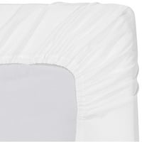 Викторија Роуз 300TC долги памучни памучни бели плочи само-близнаци XL