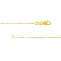 14K жолто злато женско 20 Отворен дијамантски исечен кабел со мерач и заклучување на јастог