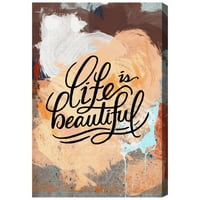 Винвуд студио типографија и цитати wallидни уметности платно печати „прекрасен шарен живот“, цитати за убавина и изреки - црна,