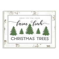Индустрии фарма свежи дрвја рустикален знак Божиќен шарм врамен со сликарски уметнички отпечатоци