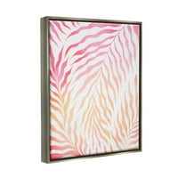 Живописни розови брановидни лисја Ботанички и цветни графички уметнички сјајни сиви врамени уметнички печатени wallидови