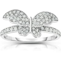 Карат Т.В. Дијамант сребрен моден прстен со Здраво, квалитетни дијаманти со еден секак