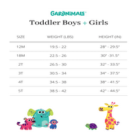 Garanimals девојки за бебе и мали деца со ребрести врвни со долги ракави, 3-пакувања, големини 12м-5Т