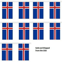 30 ' Исланд Стринг Знаме Партија Бантинг Има Исландер 6x9 Полиестер Знамиња Прикачени, Популарни За Училишна Училница, Специјални