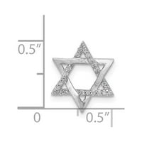 14к Бело Злато 1 10цтв Дијамантска Ѕвезда На Дејвид Слајд