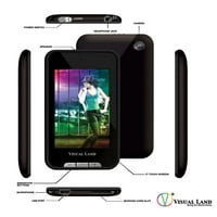 Визуелно земјиште V-Touch Pro 4GB Flash Protable Media Player, црна