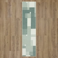 Мохавк Дома Алијанса за внатрешна геометриска акцент килим, светло сива боја, 2 '6 3' 10