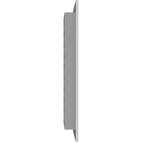Ekena Millwork 34 W 32 H Правоаголник Гејбл Фунд Функционален, PVC Gable отвор со 1 4 рамка за рамна трим