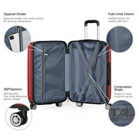 Колекција на медалјон за хиколај, медалонски багаж за багаж во црвена црвена боја, - заклучување на TSA