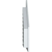 Ekena Millwork 24 W 18 H половина врв на врвот на левиот терен: Функционален, PVC Gable Vent W 1 4 рамка за рамна трим