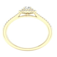 Империјал КТ ТДВ тркалезен дијамантски двојно ореолски ангажман прстен во 10к жолто злато