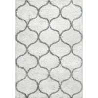 Nuloom Malika Soft & Cozy Trellis Shag Shag Rug, 6 '7 9', сива