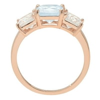 4.0 кт плоштад смарагд сече сино симулиран дијамант 18к розово злато годишнина ангажман камен прстен големина 10