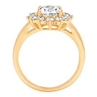 2. кт овален пресечен јасен симулиран дијамант 18к жолто злато годишнина ангажман ореол прстен големина 10.75