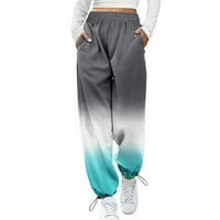 твифер панталони за женски женски печатење долни џебови џебови со висок струк спортска теретана фит џогер панталони дневна панталони