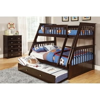 Американски класици за мебел модел 2918-tfet, цврста борска мисија скалила Близнак кревет со целосен кревет со кревети со близнаци