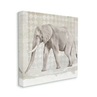 Службена пригушена геометриска шема на слонови животни и инсекти галерија за сликање завиткано платно печатење wallидна уметност