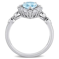 Miabellaенски CT Sky Sky Blue Topaz создаде сафир и дијамантски акцент 10kt бело злато ореол прстен
