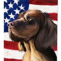 Каролини Богатства ЦК6645ГФ Пикарди Спаниел Куче Американско Знаме Знаме Градина Големина Мала, разнобојна