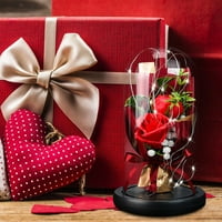 онхуон две роза сапун букет стакло покритие предводена светлина модел имитација денот на вљубените подарок декорација украс
