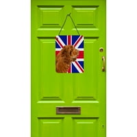 Каролини Богатства SS4952DS Susse Spaniel со англиски Унија Џек Британски Знаме Ѕид Или Врата Виси Отпечатоци, 12x16