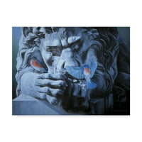 Трговска марка ликовна уметност 'Bluebirds Landing на лавовската платно уметност од Рон Паркер