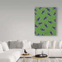 Трговска марка ликовна уметност „вар со виолетова риба“ платно уметност од Синди пошироко