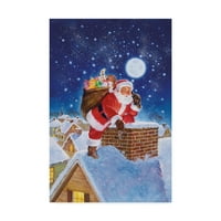 Заштитен знак Ликовна Уметност Дедо Мраз На Покривот Платнена Уметност Од Хал Френк
