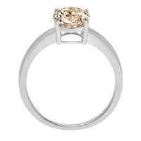 2.0 кт овално сечење шампањ симулиран дијамант 14к големина на веренички прстен за годишнина од бело злато 7.5