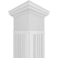 Ekena Millwork 10 W 9'H Craftsman Classic Square Non-Tapered San Miguel Mission Style Fretwork Column W Tuscan Capital & Tuscan