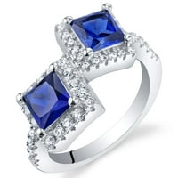 1. КТ принцезата го создал прстенот со дво-камен со сафир во среброто на Стерлинг